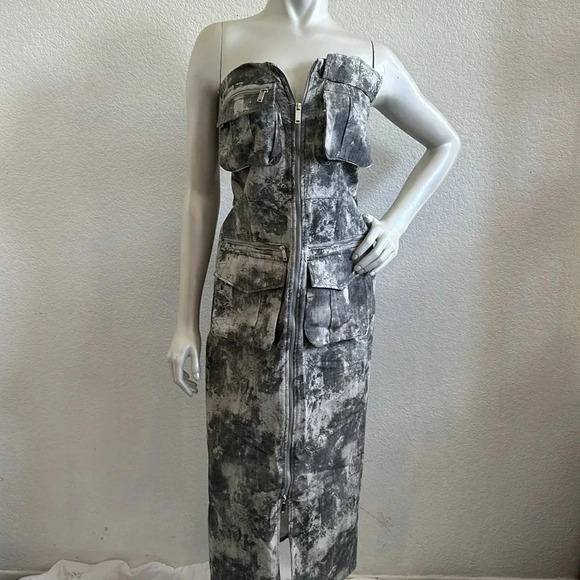 NWT ZARA “ the fitted Cargo dress in print Size Small - Picture 7 of 11